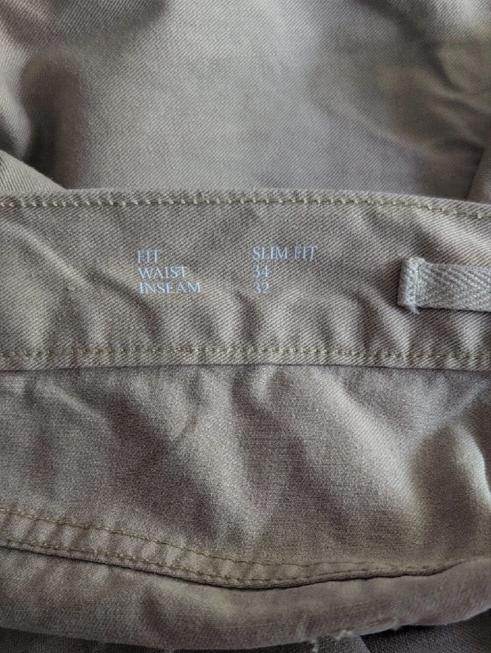 Banana Republic Men's Slim Fit 34x32 Linen Cotton Blend Khaki Pants
